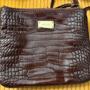 Nine West Dark Brown Croc-Embossed Men's Bag